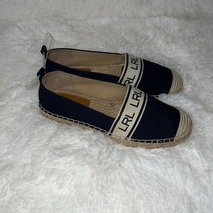 Lauren Ralph Lauren Shoes | Lauren Ralph Lauren Caylee Canvas Espadrille | Color: Blue/Cream | Size: 7.5 | Yasboutique's Closet